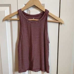 Aeropostale burgundy and white striped tank top
